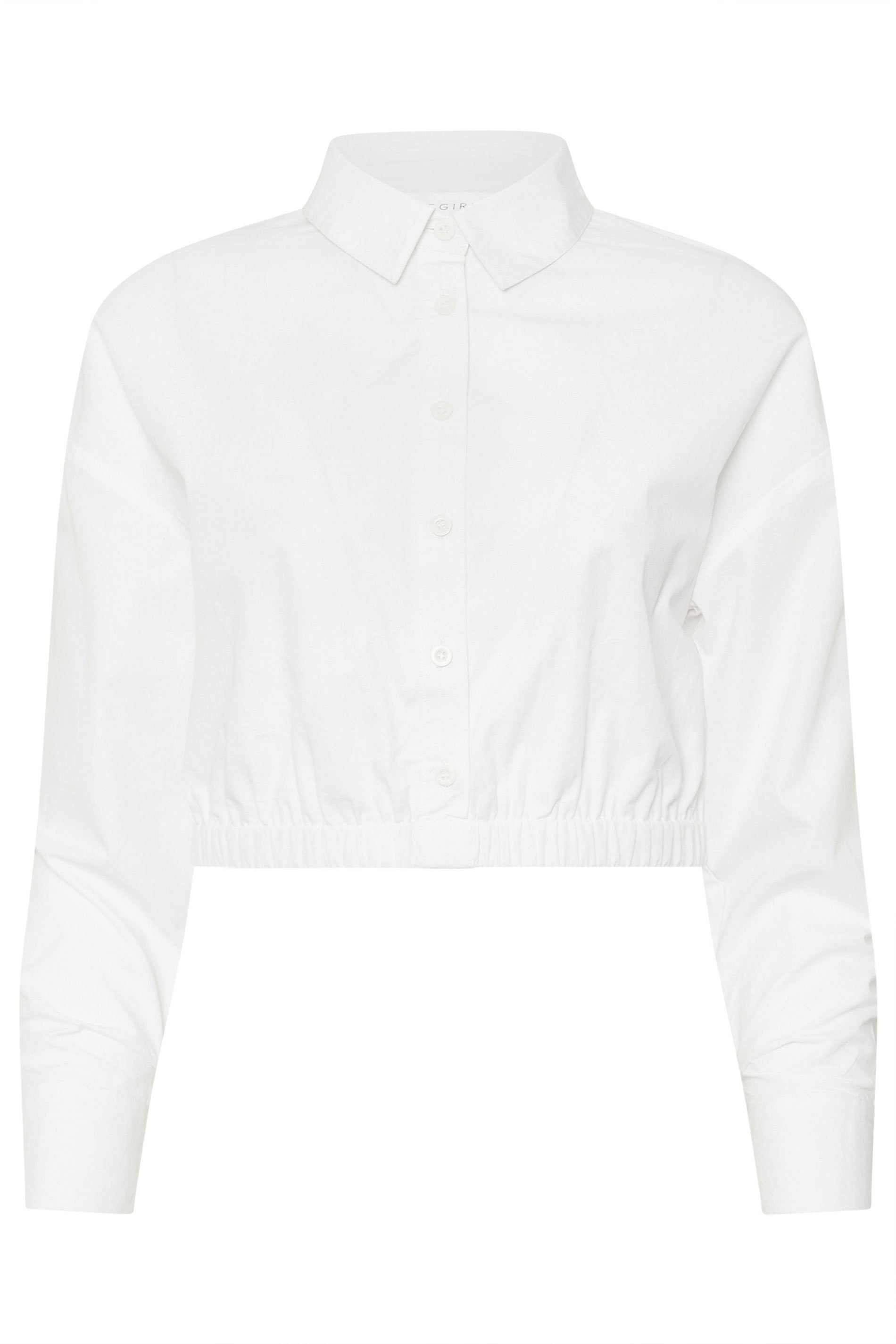 PixieGirl Petite Women's White Cotton Elasticated Hem Shirt | PixieGirl 6