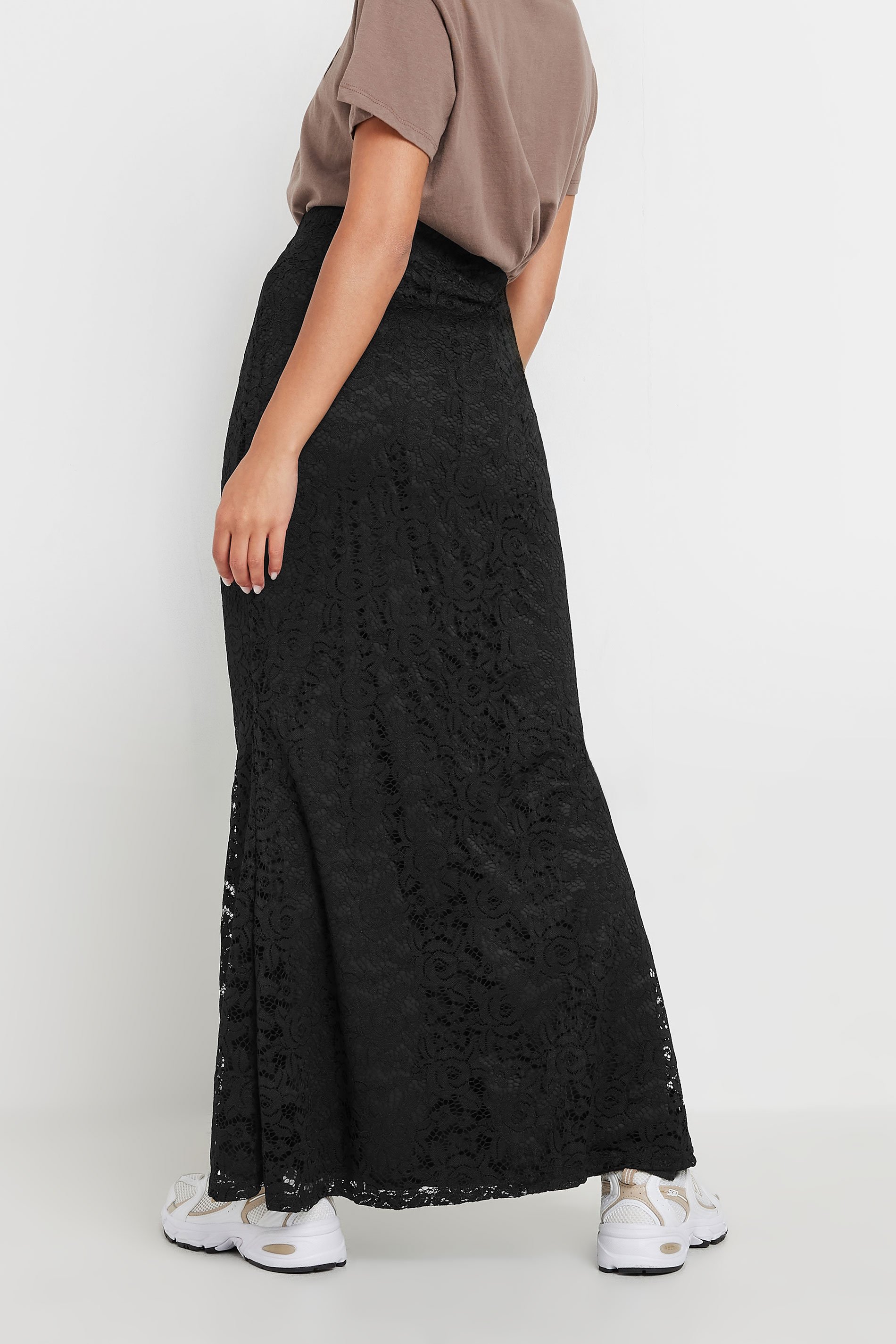 PixieGirl Petite Women's Black Lace Fishtail Maxi Skirt | PixieGirl 5