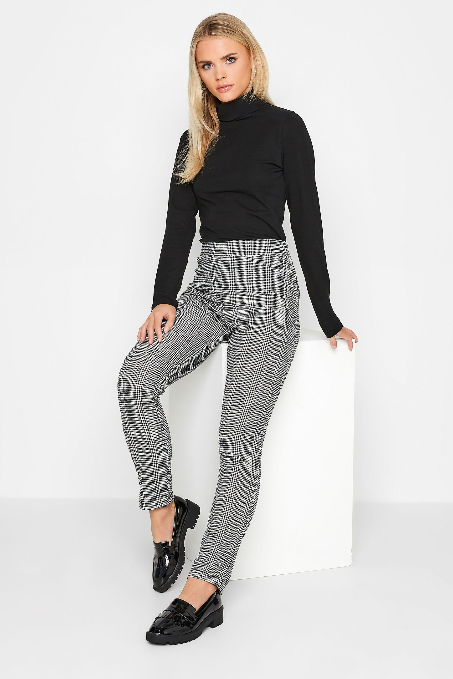Skinny Fit Trousers with Pockets in Corn Check – Olivia May