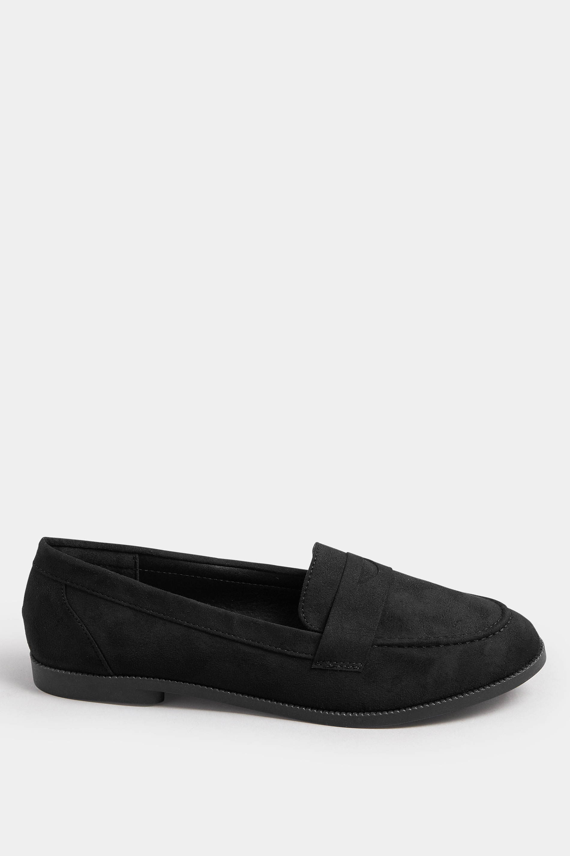 Black Suede Loafers In Wide E Fit | Yours Clothing 3