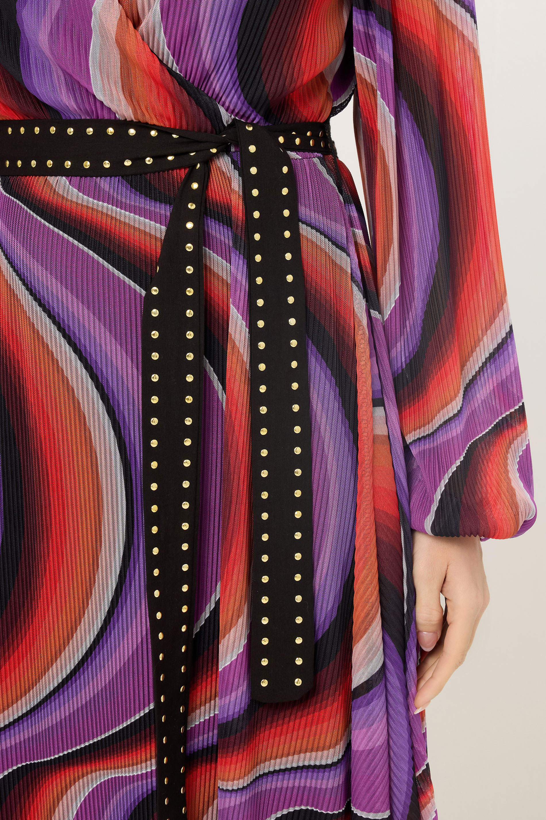 STAR Purple Abstract Mesh Pleated Maxi Dress | StarByJM 4