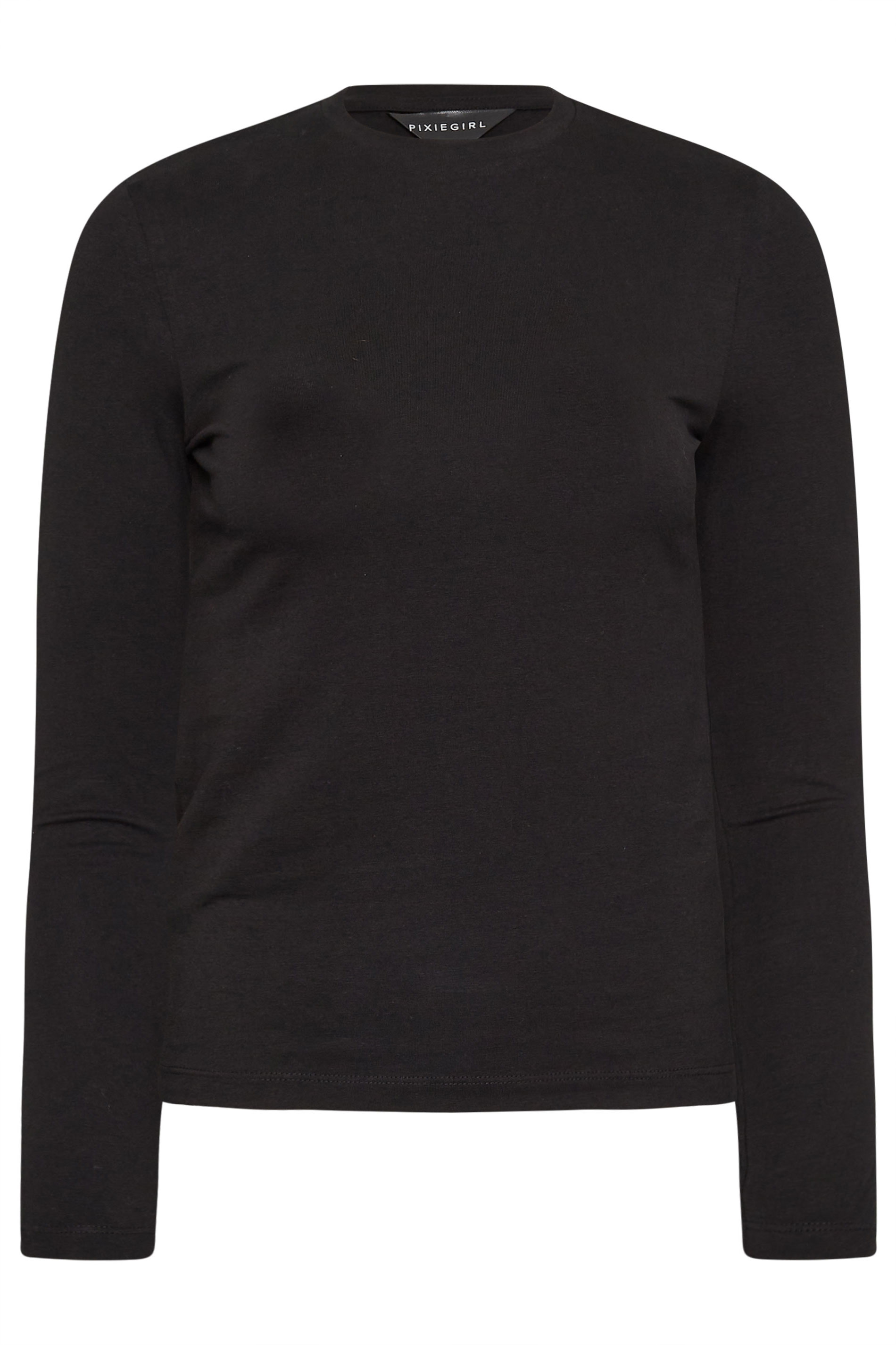 PixieGirl Petite Women's 2 PACK Black & White Fitted Long Sleeve Tops | PixieGirl 8