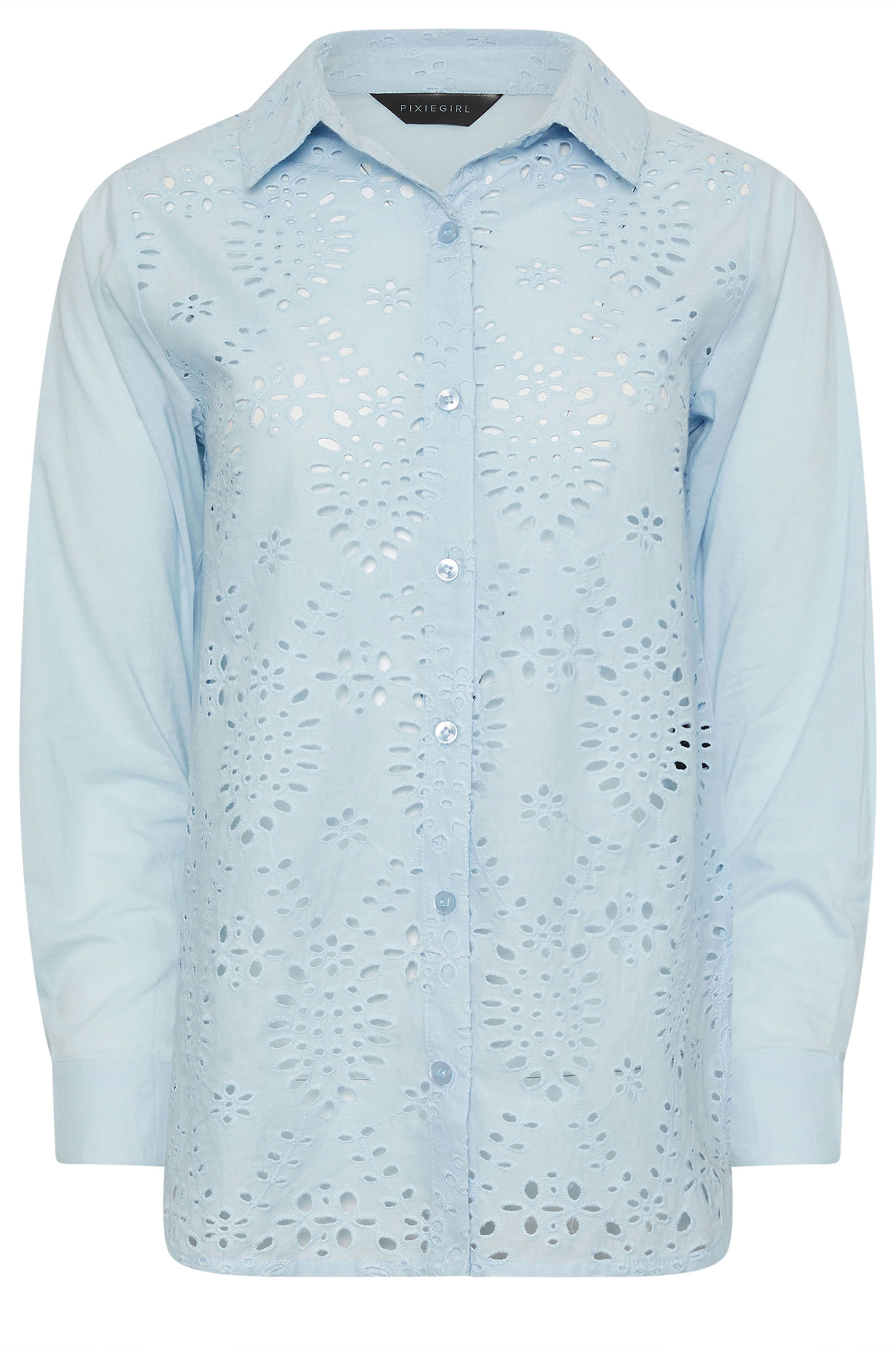 PixieGirl Light Blue Brodeire Anglaise Shirt | PixieGirl 5