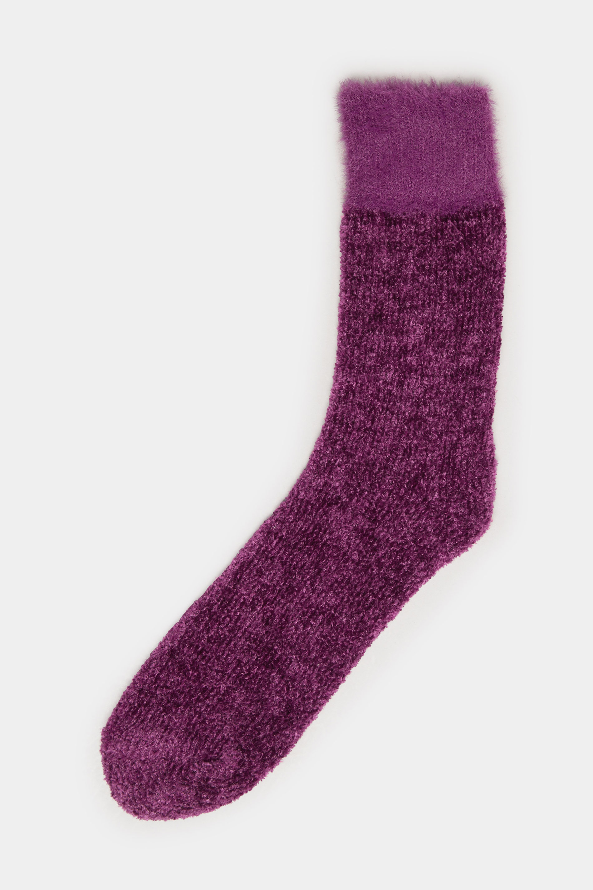 YOURS 2 PACK Curve Green & Purple Chenille Ankle Bed Socks | Yours Clothing 7