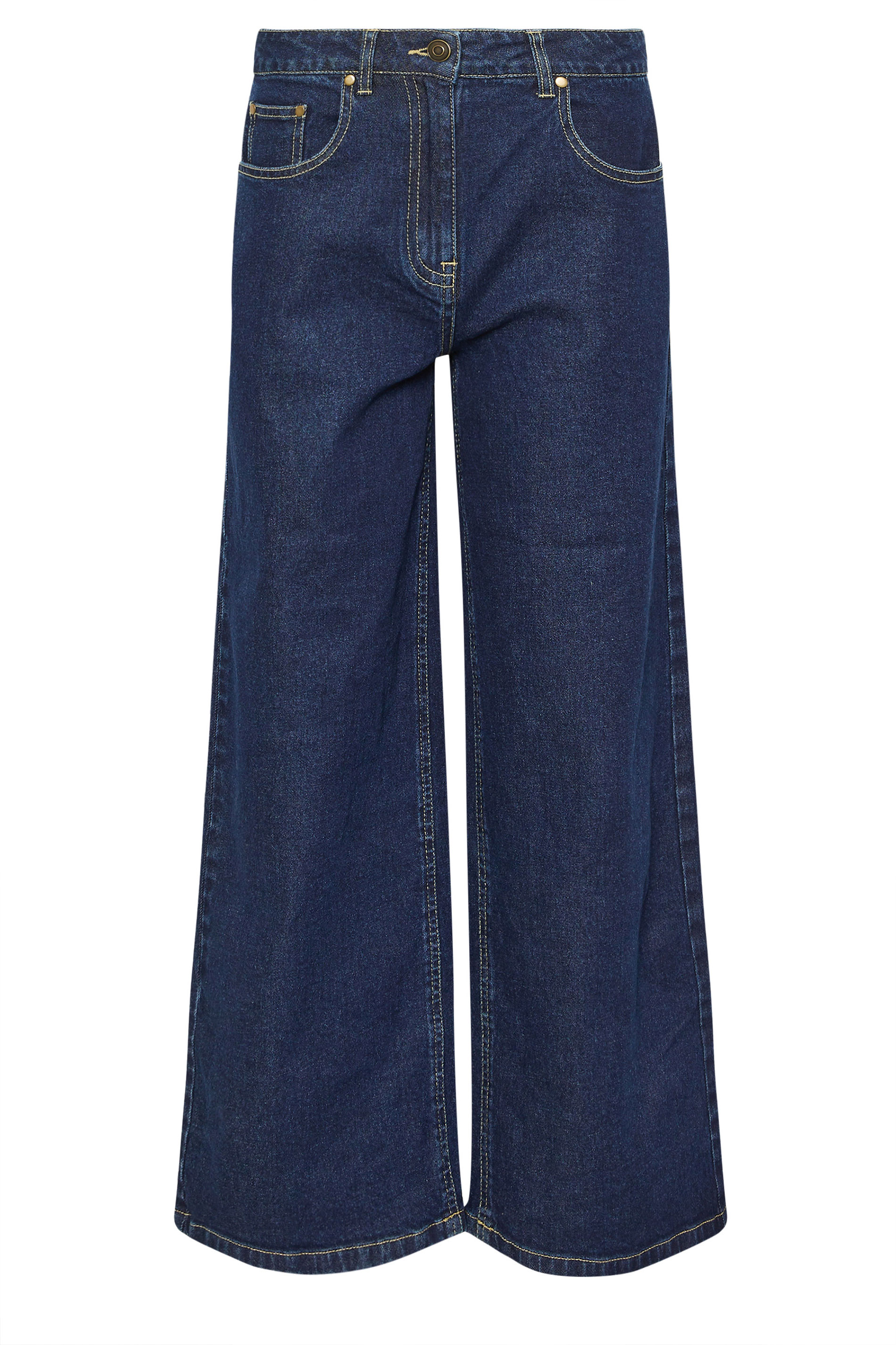PixieGirl Petite Women's Dark Blue Wide Leg Jeans | PixieGirl 5