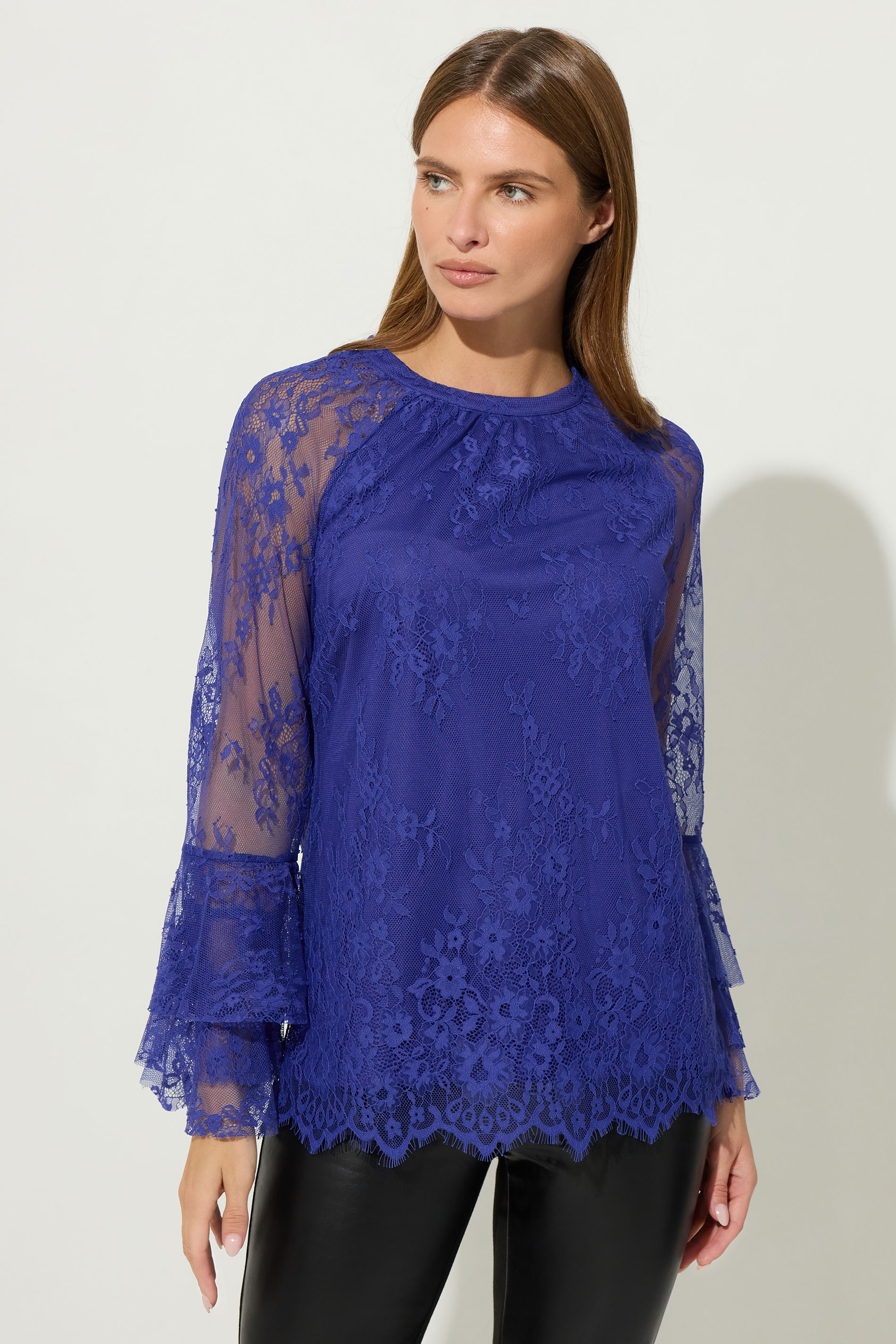 STAR Blue Lace Frill Sleeve Blouse | StarByJM 2
