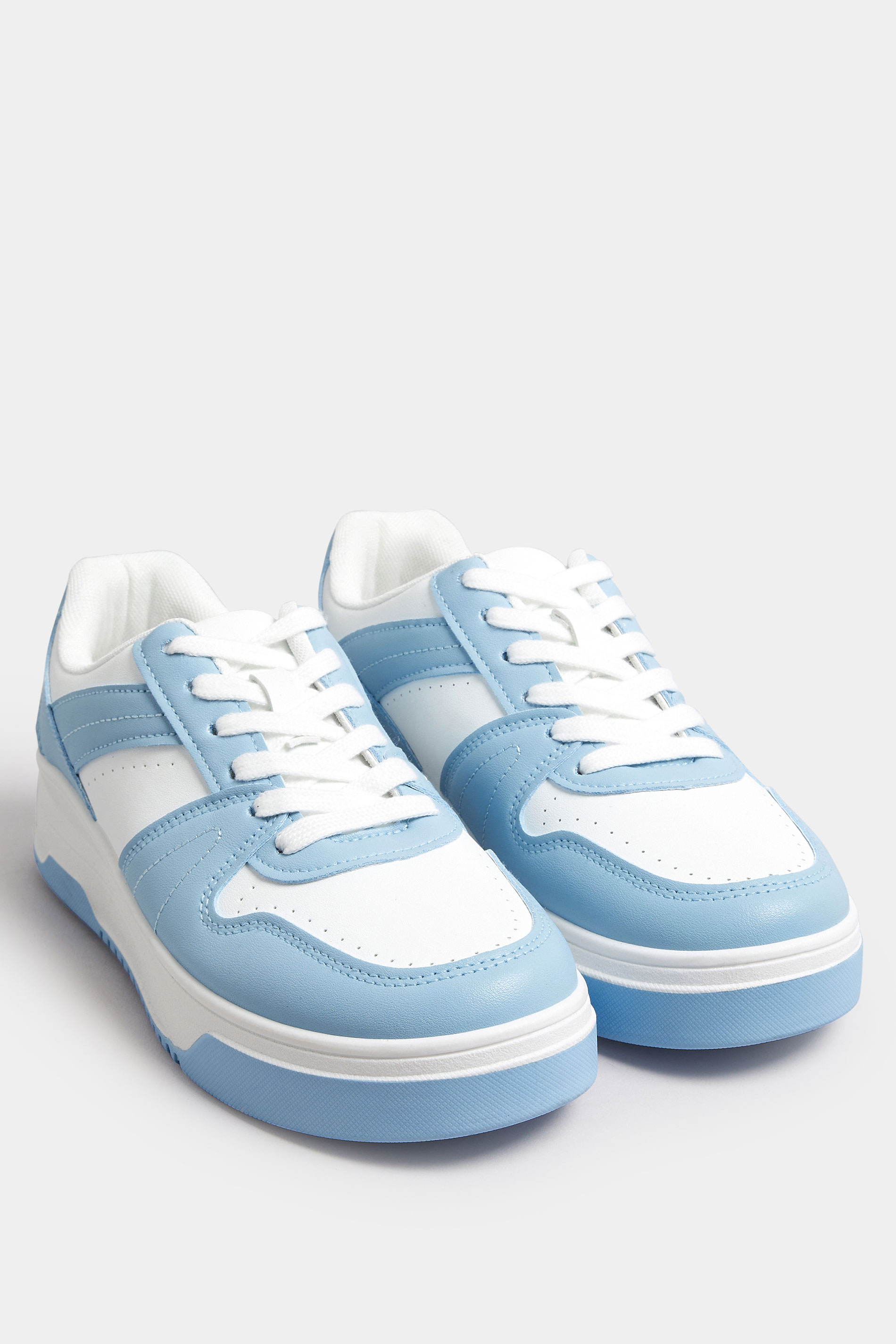Blue & White Chunky Trainers In Extra Wide EEE Fit | Yours Clothing 2