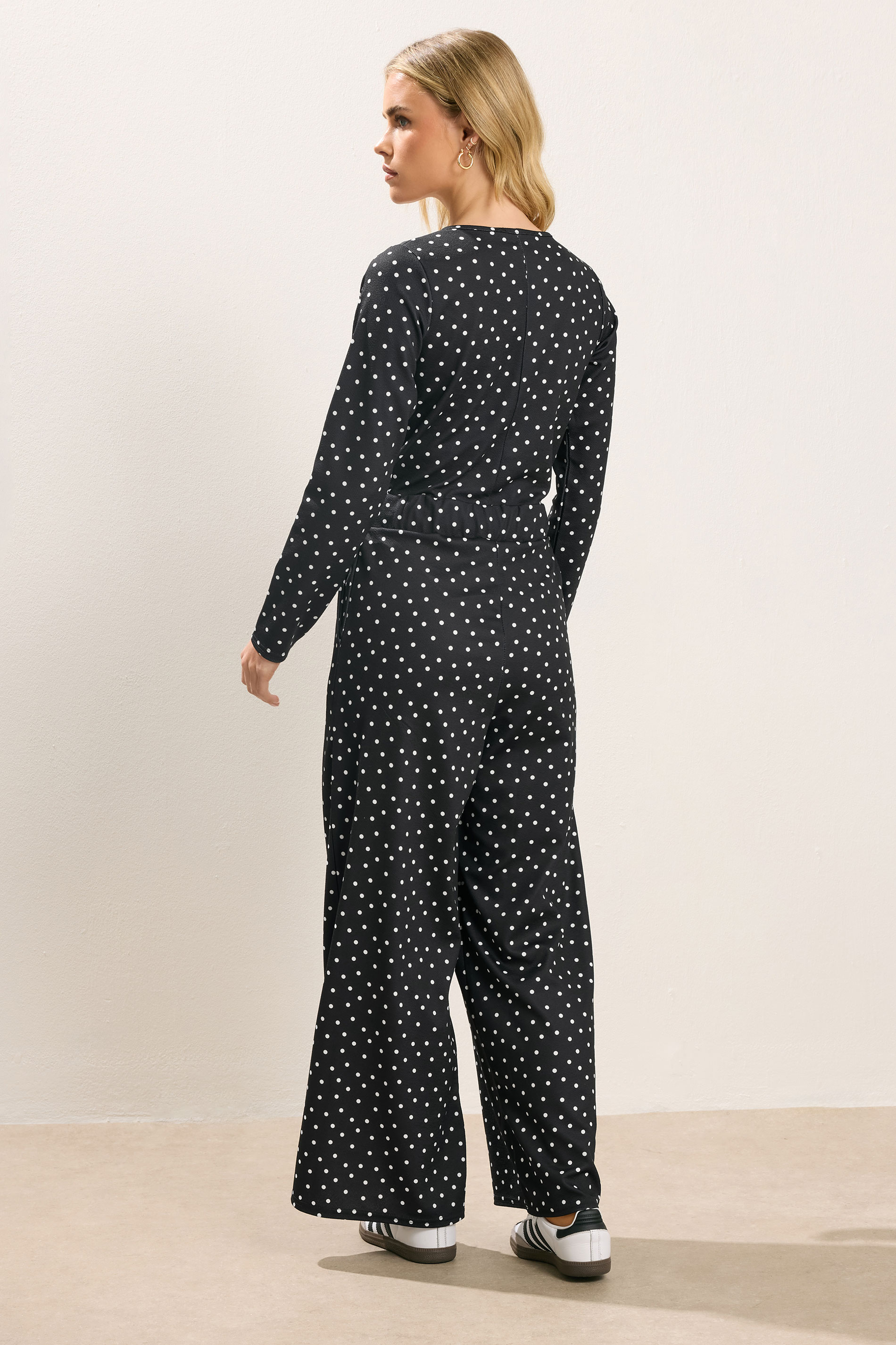PixieGirl Petite Women's Black Spot Wide Leg Jumpsuit | PixieGirl 3