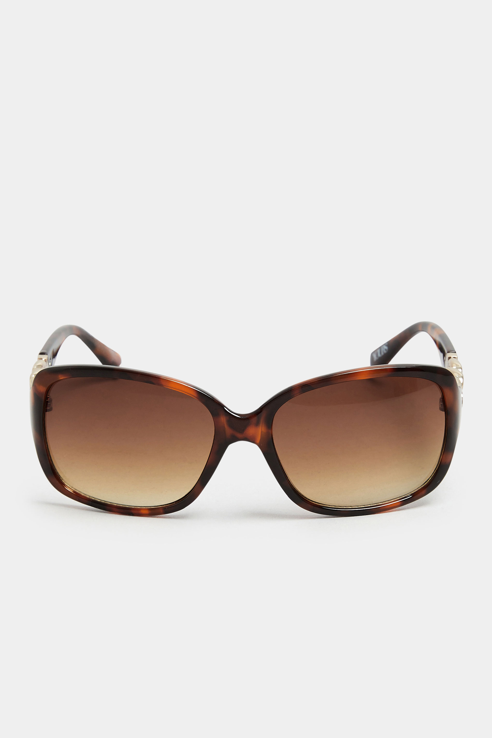 Brown Tortoiseshell Chain Sunglasses | Yours Clothing 3