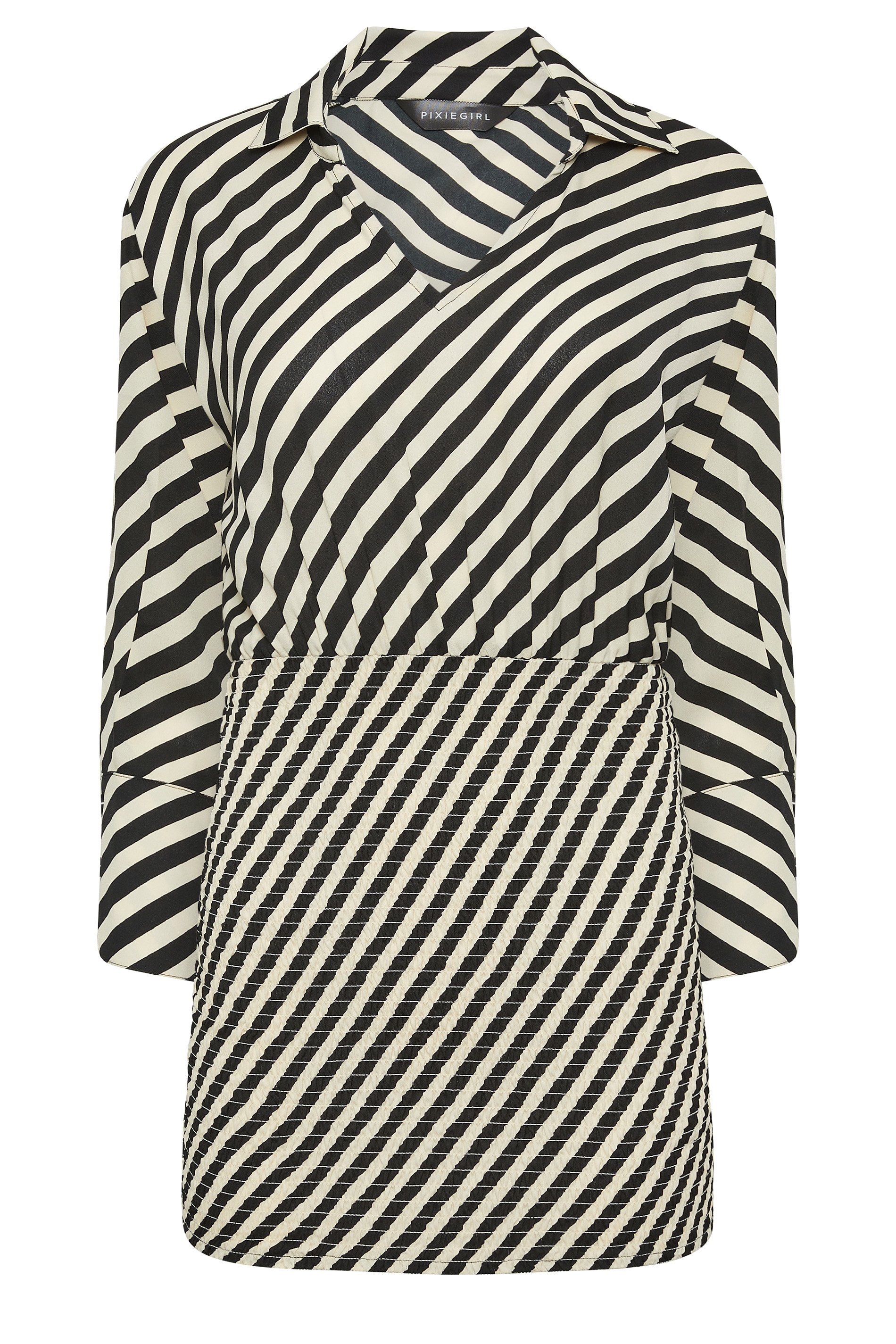 PixieGirl Petite Womens Beige Brown Stripe Mini Dress | PixieGirl  5
