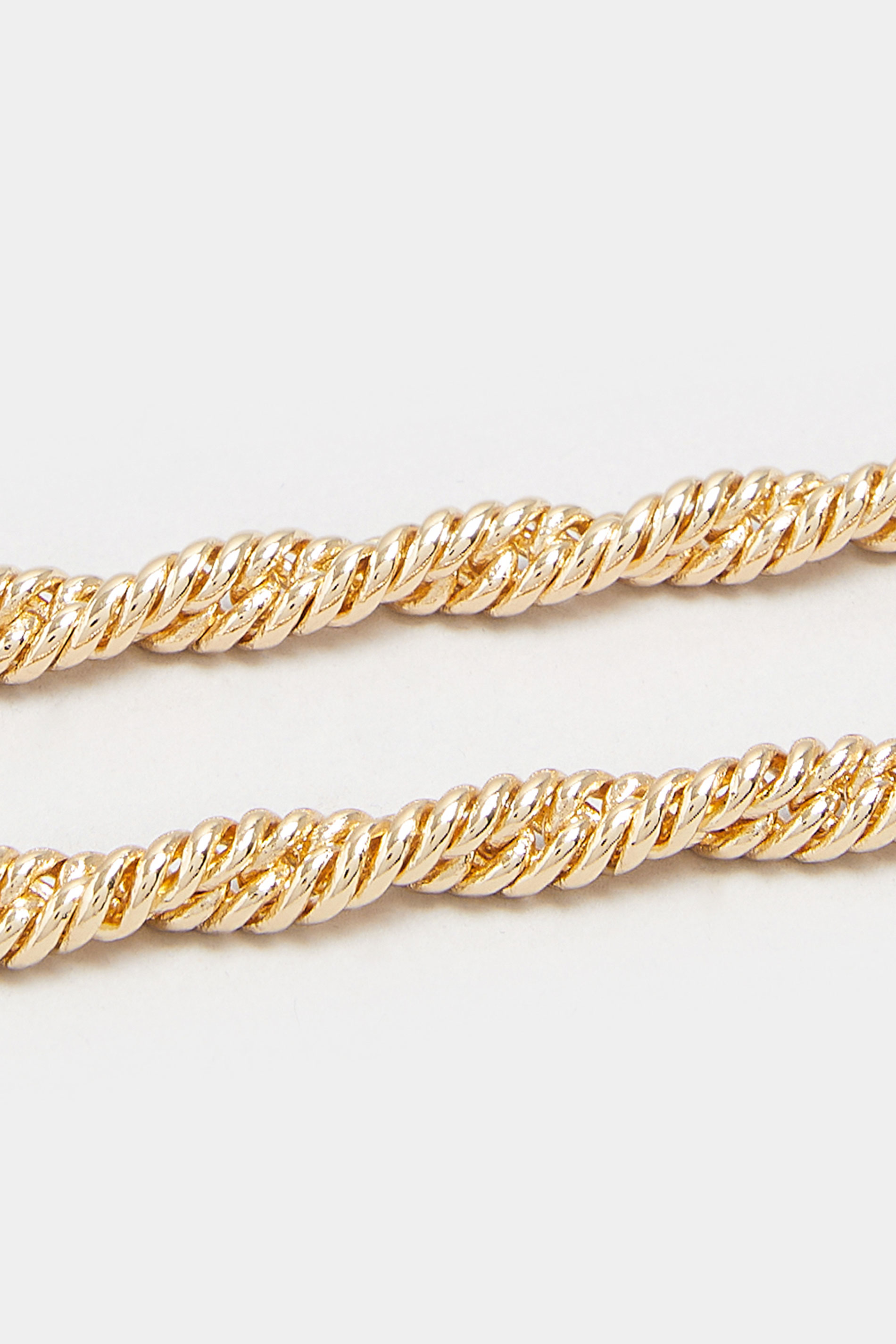 Gold Tone Twisted Rope Chain Necklace | Yours Clothing 3
