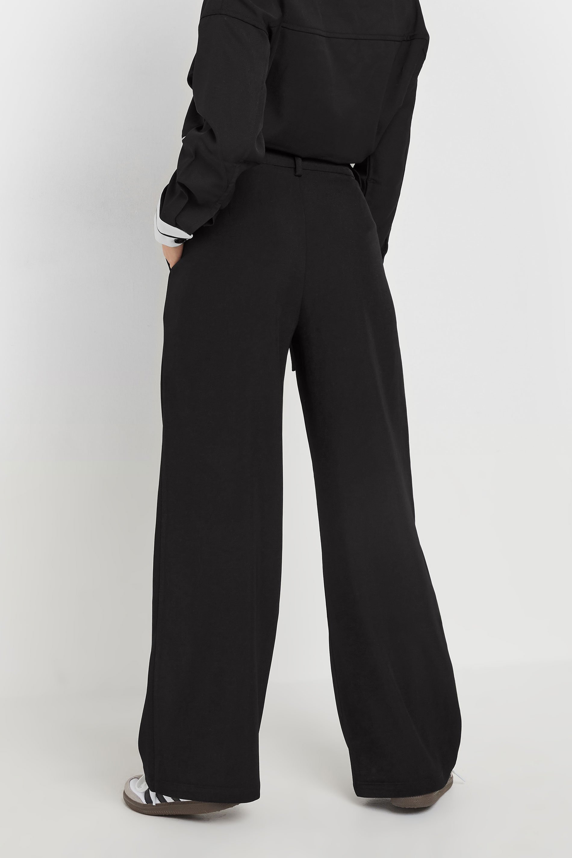 PixieGirl Petite Women's Black Woven Side Wrap Trousers | PixieGirl 3