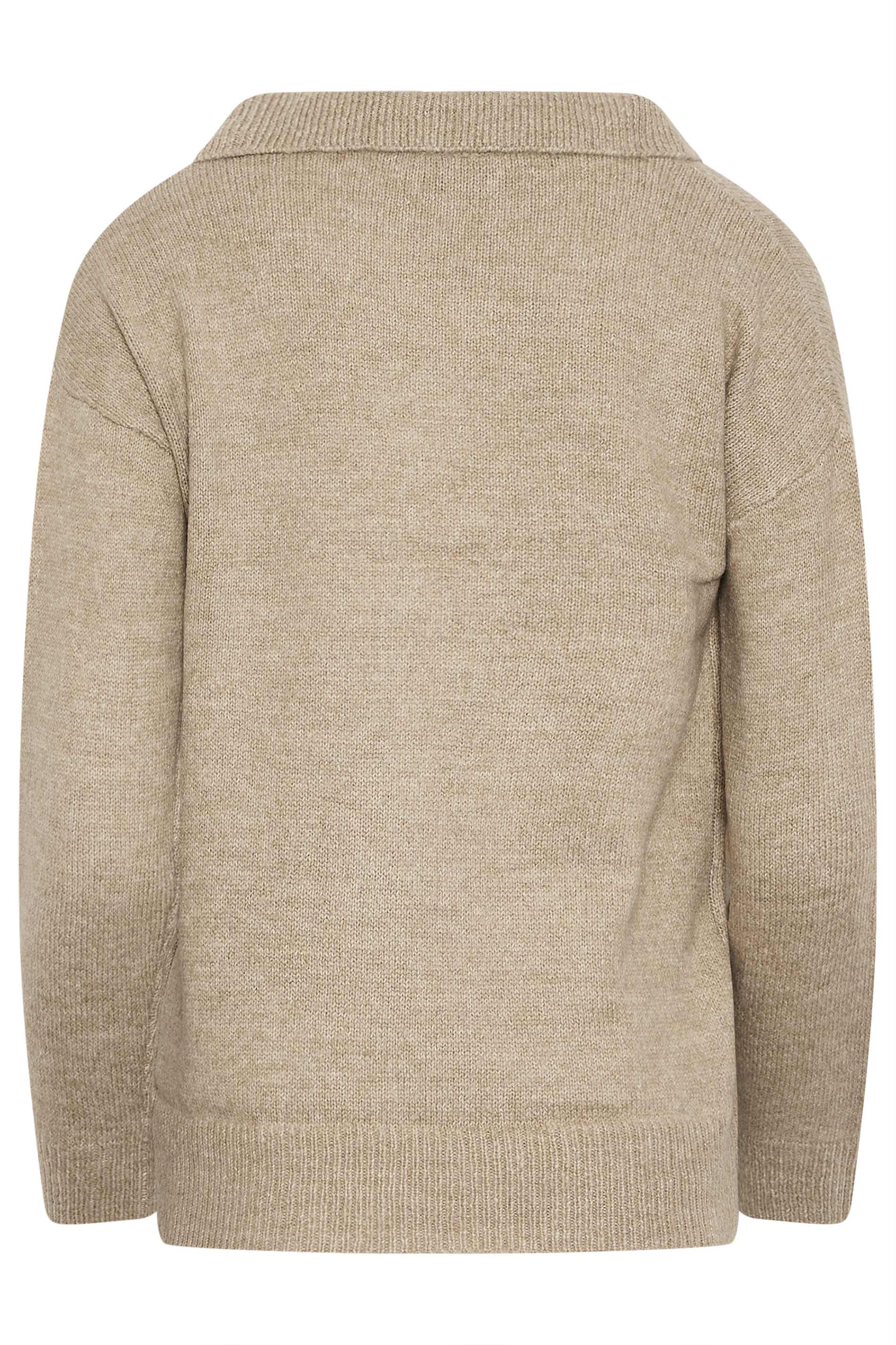 PixieGirl Beige Brown Open Collar Jumper | PixieGirl  8