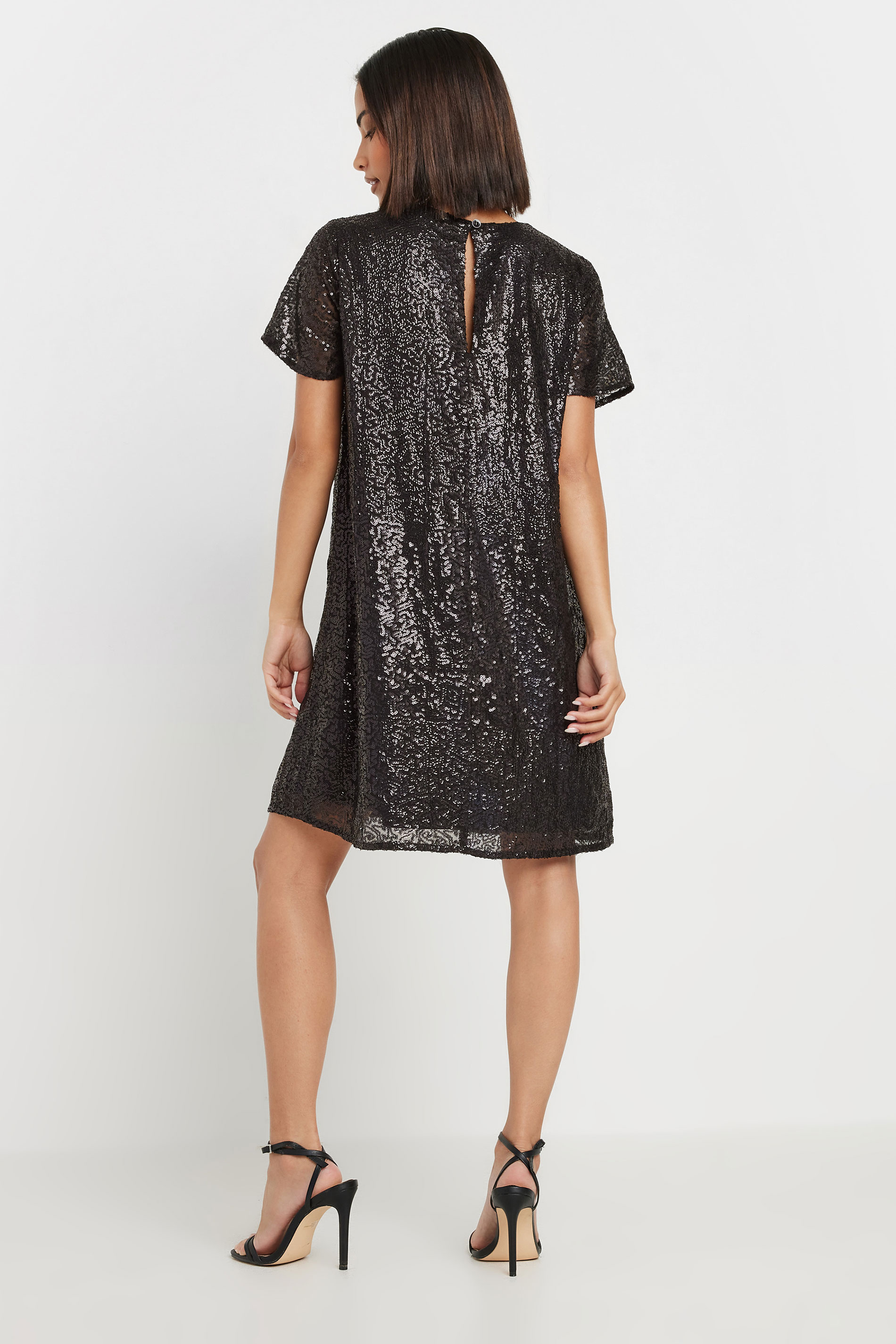PixieGirl Black Sequin T-Shirt Dress | PixieGirl  5