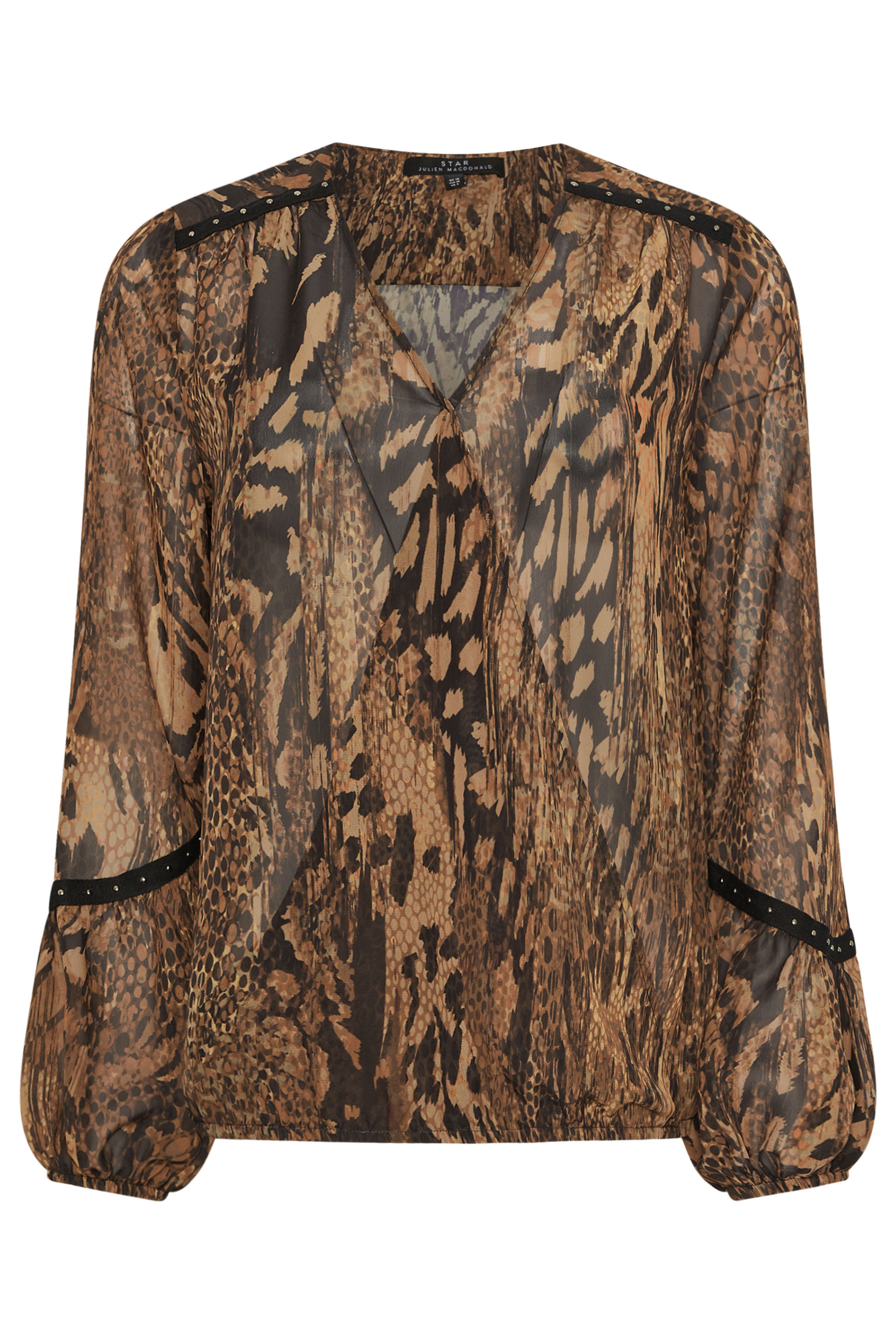 STAR Brown Animal Print Stud Blouse | StarByJM 5