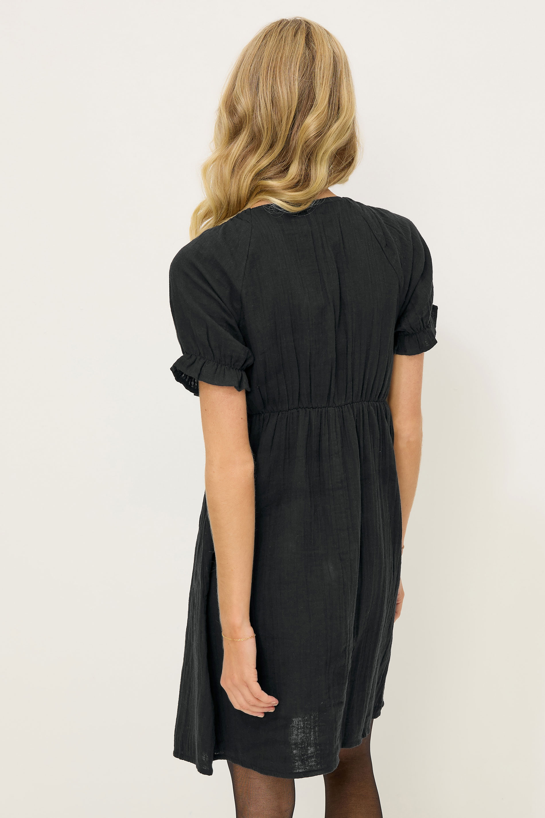 PixieGirl Petite Women's Black Tie Front Mini Dress | PixieGirl 3