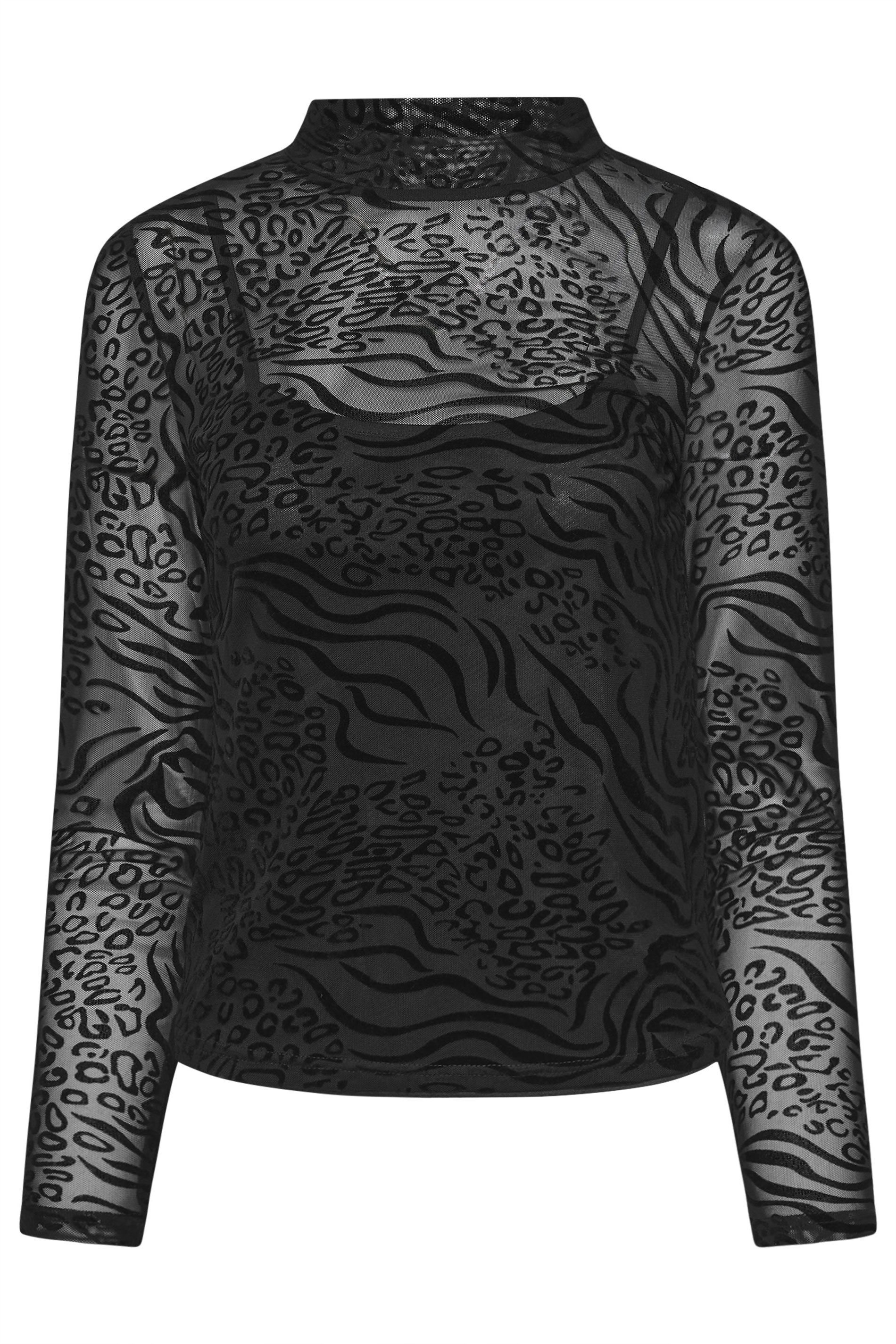 M&Co Petite Black Animal Velvet Top | M&Co 5