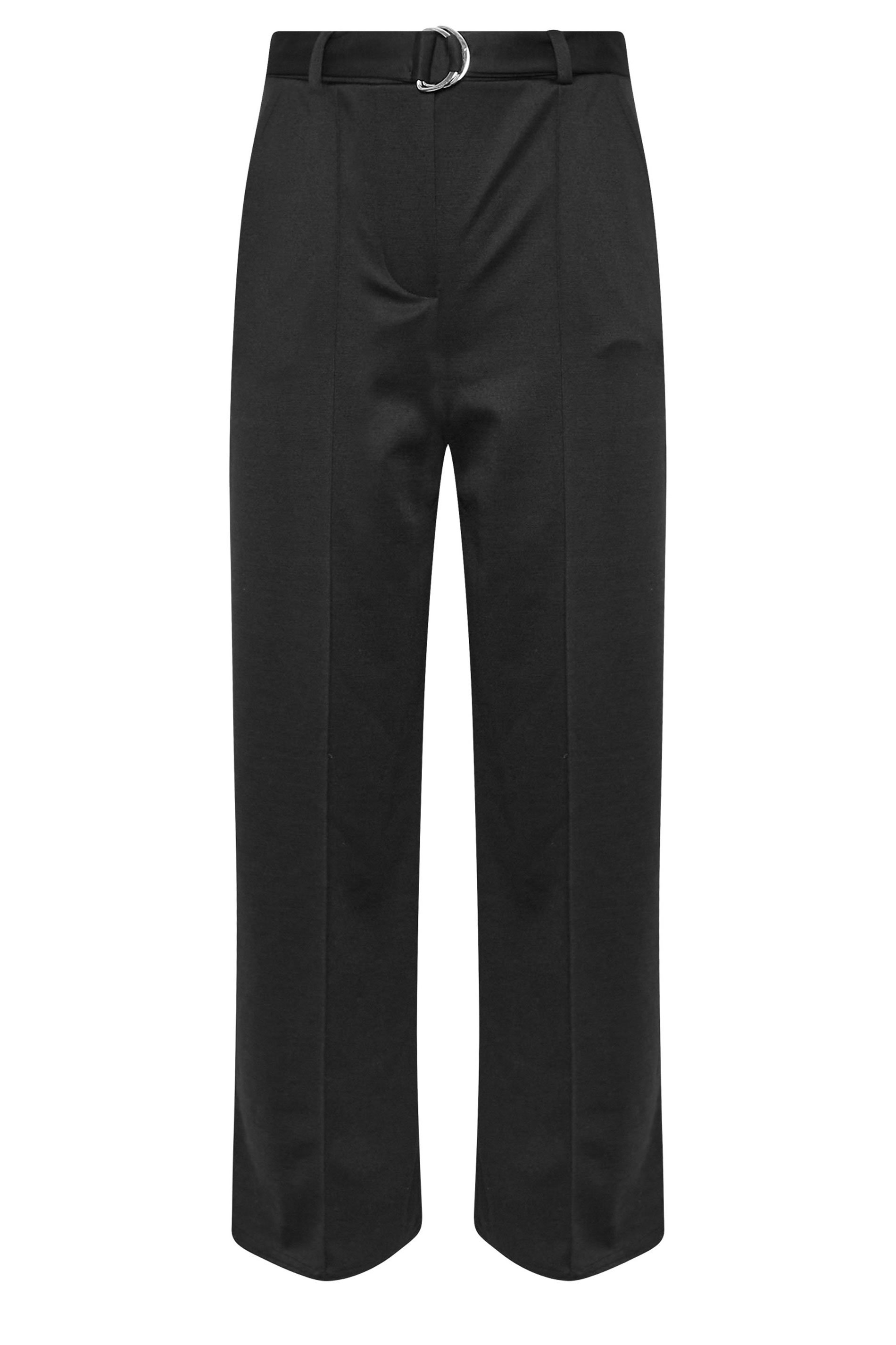 PixieGirl Petite Women's Black Buckle Wide Leg Trousers | PixieGirl 5