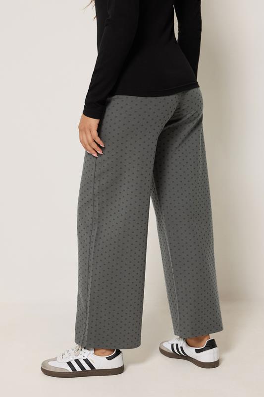 PixieGirl Petite Women's Grey Polka Dot Wide Leg Yoga Pants | PixieGirl 2
