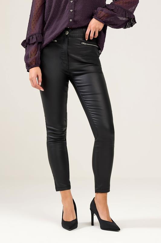  M&Co Petite Black Coated Skinny Jeans