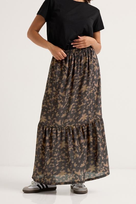 PixieGirl Petite Brown Tortoiseshell Tiered Skirt | PixieGirl 2