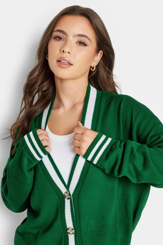Petite Green Varsity Stripe Cardigan | PixieGirl 4