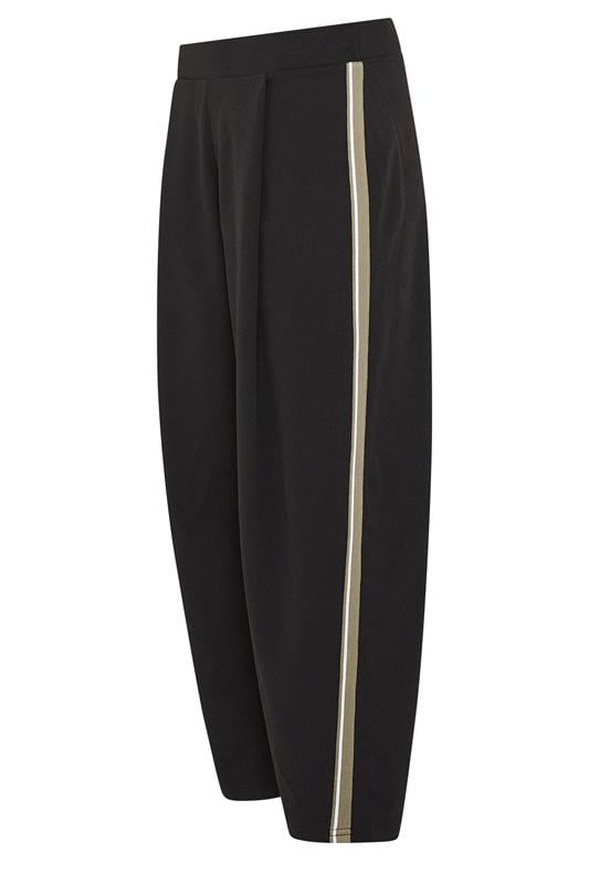 PixieGirl Petite Women's Black Side Stripe Detail Barrel Leg Trousers | PixieGirl 6