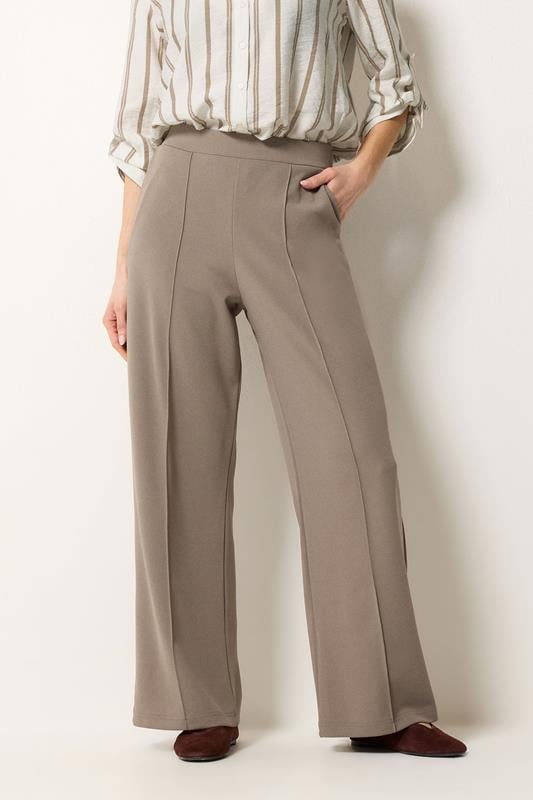  M&Co Mocha Brown Pintuck Wide Leg Trousers