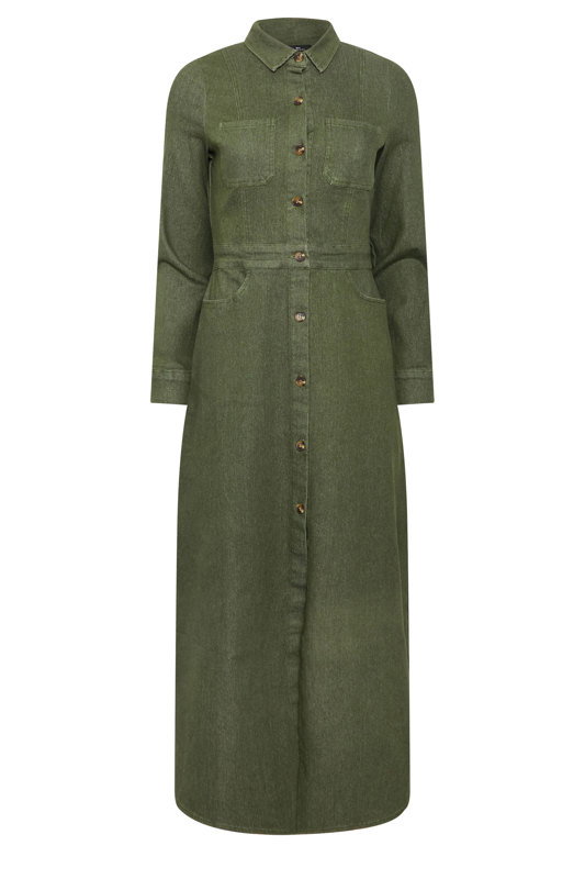 khaki green denim dress PixieGirl Petite Women's Olive Maxi Midi dress