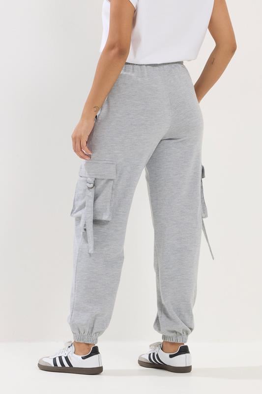 PixieGirl Petite Women's Grey Marl Cargo Joggers | PixieGirl 2