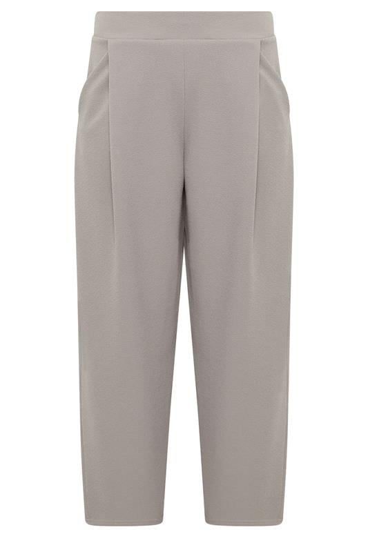 PixieGirl Petite Women's Grey Crinkle Barrel Leg Trousers | PixieGirl 5