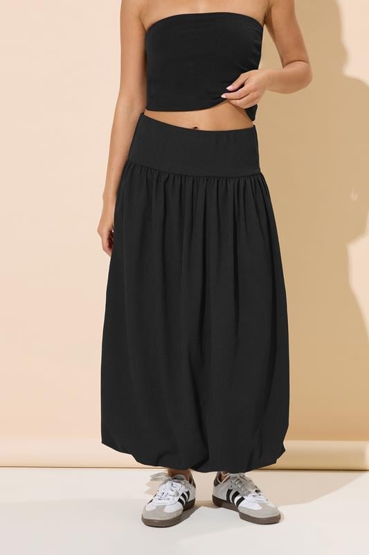 Petite  PixieGirl Black Bubble Hem Maxi Skirt
