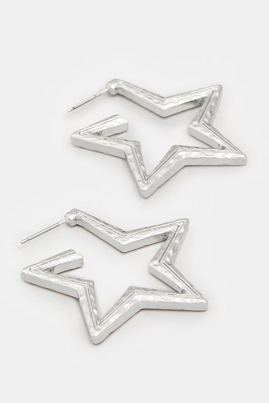 Silver Tone Star Diamante Earrings | Yours Clothing 3