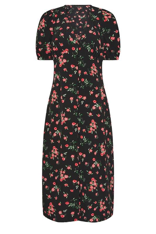 PixieGirl Petite Women's Black Rose Button Tea Dress | PixieGirl 5