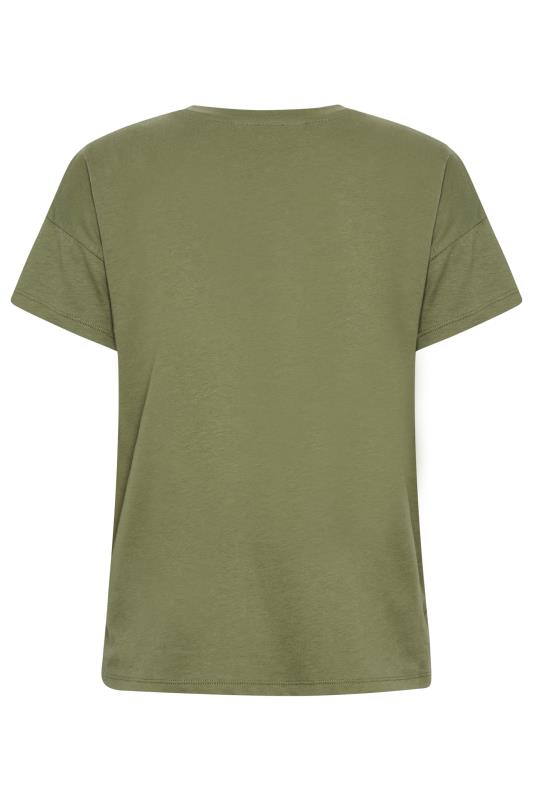 Petite Khaki Green Utility Pocket T-Shirt | PixieGirl  7