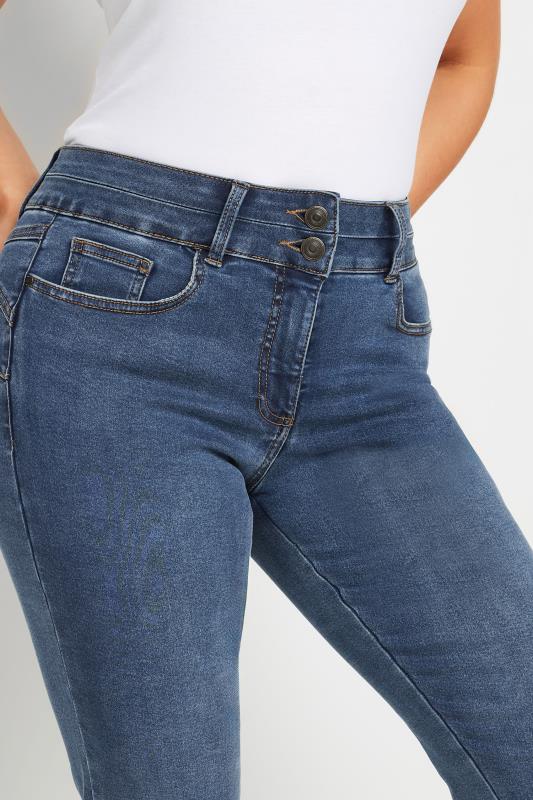 M&Co Blue Mid Wash Lift & Shape Straight Leg Jeans | M&Co 4