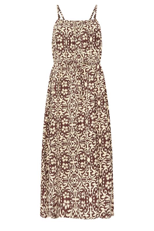  PixieGirl Petite Brown Tile Print Midi Dress