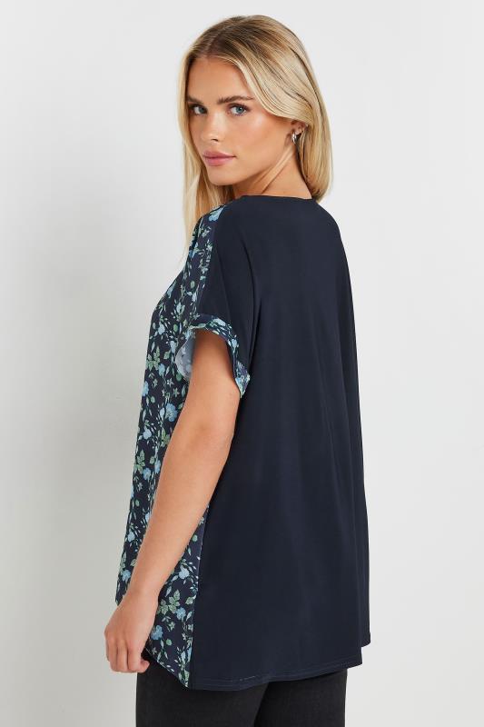 M&Co Petite Navy Blue Ditsy Floral Print Top | M&Co 2