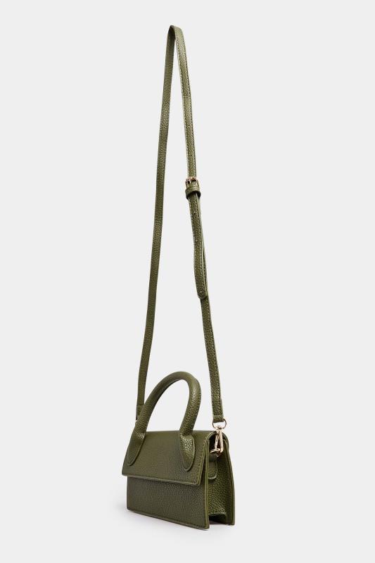 Dark Green Top Handle Crossbody Bag | Yours Clothing  2