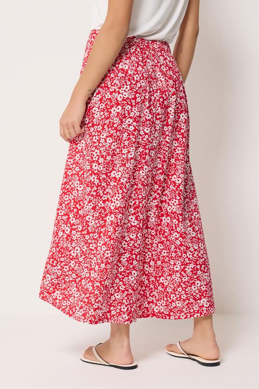 M&Co Petite Red Ditsy Floral Maxi Skirt | M&Co 2