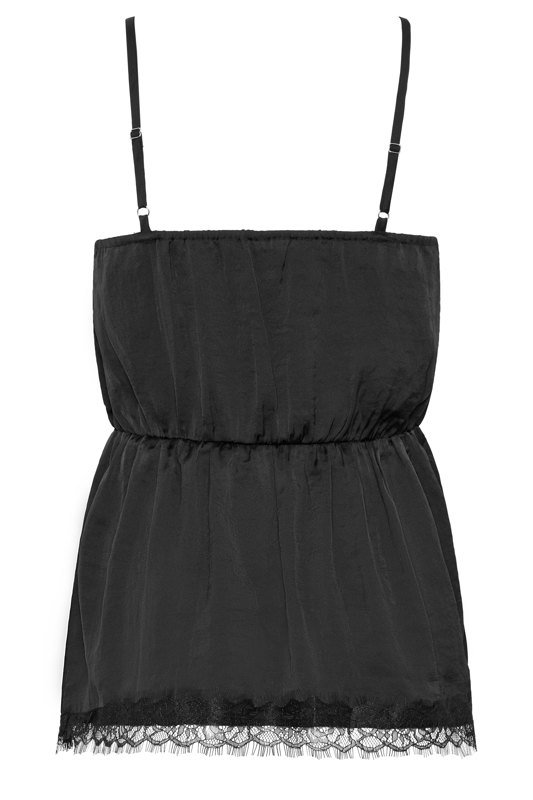 PixieGirl Petite Women's Black Satin Cinch Waist Cami | PixieGirl
