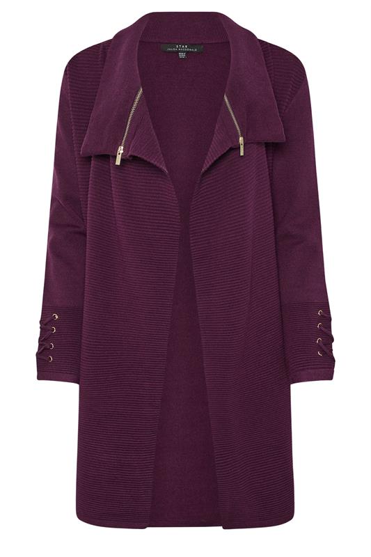STAR Burgundy Red Zip Detail Cardigan | StayByJM 5