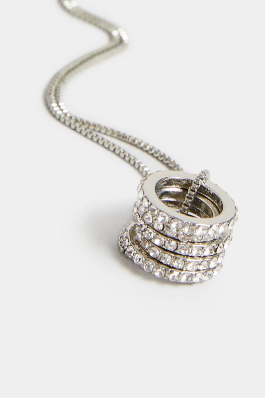 Silver Diamante Rings Necklace | Yours Clothing 4