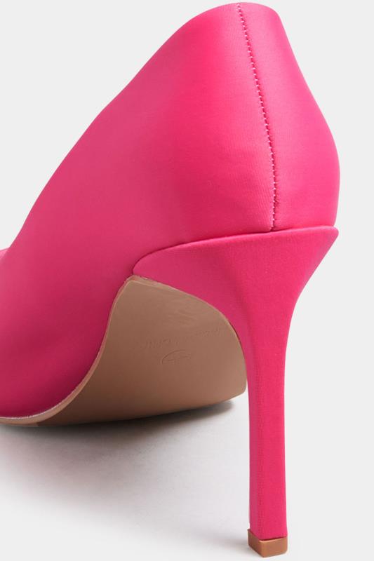 PixieGirl Hot Pink Heeled Court Shoes In Standard Fit | PixieGirl 4