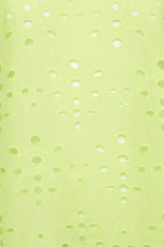 Petite Lime Green Broderie Short Sleeve Top | PixieGirl 5