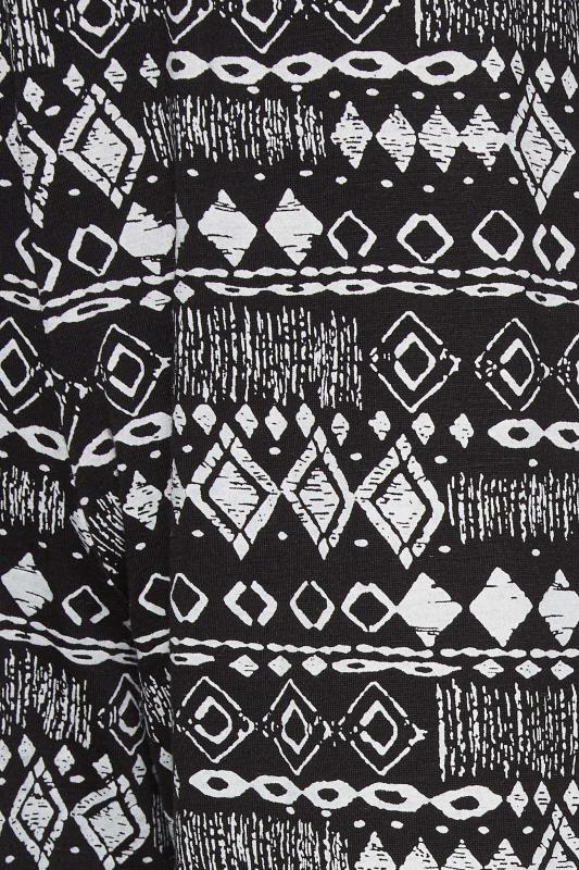 PixieGirl Black Aztec Print Wide Leg Trousers | PixieGirl 3
