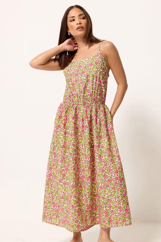  PixieGirl Petite Pink Floral Midi Dress