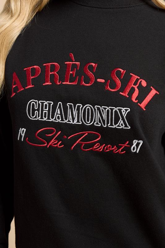 PixieGirl Petite Women's Black 'Apres Ski' Slogan Sweatshirt | PixieGirl 5