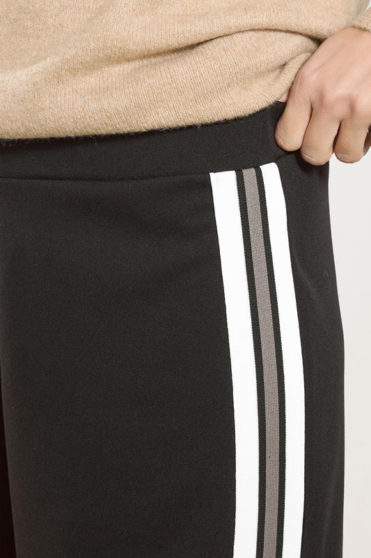M&Co Black Jersey Side Stripe Wide Leg Trousers | M&Co 4
