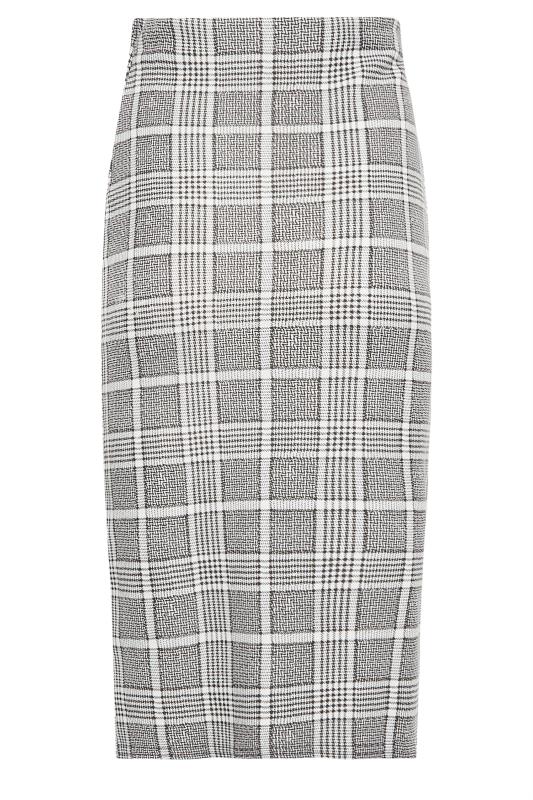 Petite Black & Grey Check Stretch Midi Skirt | PixieGirl 6